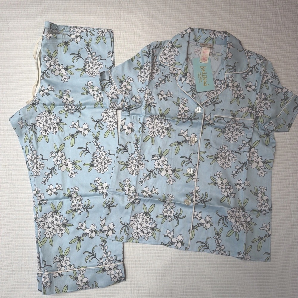 Vintage NWT Bed Head Renee Claire Floral Cotton Pajamas Set Sz S Made In The USA